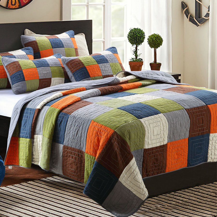 Details about   Home Quilt Cover Blanket Pure Cotton Handmade Patchwork Quilt Bed Cover Bedding 
