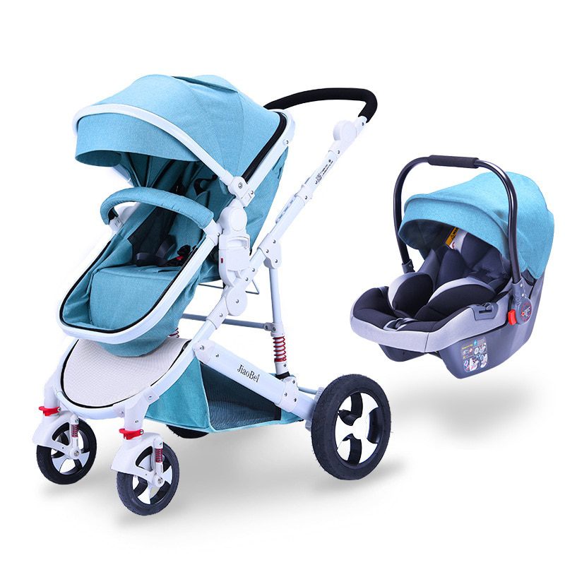 car seat and baby stroller