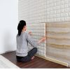 3d solid wall stickers living room wall soft bag wallpaper self-adhesive decorative wallpaper waterproof foam tile stickers