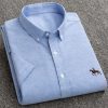 S to 6xl short sleeve 100% cotton oxford soft comfortable regular fit plus size quality summer business men casual shirts