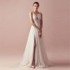 Wedding Dress Lace Aline Wedding Gowns V-neck Elegant Bride Dress Side Slit Robe De Mariee