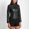 European Brand Women Genuine leather jacket for women Real sheep leather Motorcycle jackets Biker jackets Zate