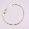 18K Multi-tone Gold Bracelet Width 3mm White/Yellow/Rose Treble Cross link Chain 17.5cm For Woman