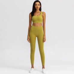 Buttery Soft Yoga Set Women Gym Clothing Fitness Sportswear Workout Tights Sport Leggings+Push Up Sports Bra 2PCS Sports Suits Sports and Outdoor cb5feb1b7314637725a2e7: Ginger yellow|Sea Moon Rock|Wine Red