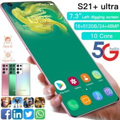 New S21 Ultra 7.3Inch Perforated Screen 1440×3040 Smartphone 16+512GB 6800mAh Google Android 10 Unlock Cellphone Global Version Cell Phones & Accessories Cell Phones & Smartphone d92a8333dd3ccb895cc65f: AU|EU|UK|US