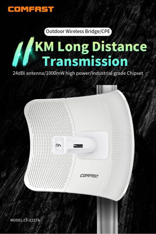 Wireless Bridge Outdoor 300Mbps Router Signal Booster CPECOMFAST CF-E317A 5.8G 10KM 2*24dBi WiFi Repeater Extender Router IP65 Computer, Office, Security 94c51f19c37f96ed231f5a: US Plug