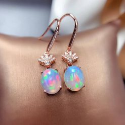 Elegant 925 Silver Opal Silver Drop Earrings 7mm*9mm Natural Opal Silver Earrings Sterling Silver Opal Jewelry Jewelry and Watches 8703dcb1fe25ce56b571b2: Multicolour