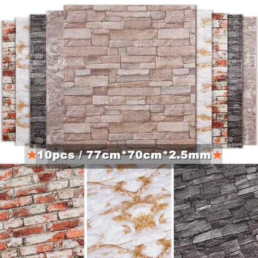 10pcs 3D Brick Wall Sticker DIY Wallpaper for Living Room Bedroom TV Wall Waterproof Self-Adhesive Foam Plastic Wall Stickers Home Improvement, Tools cb5feb1b7314637725a2e7: 1|10|11|2|3|4|5|6|7|8|9