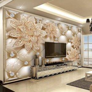 Custom 3D Photo Wallpaper Diamond Flower Jewelry Murals European Style Living Room Sofa TV Background Wall Papers Home Decor 3D Home Improvement, Tools f4843c1c797abf1a256c88: 1 ㎡ 