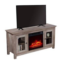 51-Inch Fireplace TV Cabinet Log Cyan 1400W Single Color/Fake Firewood/Heating Wire/with Small Remote Control Movement Black Home Garden & Appliance cb5feb1b7314637725a2e7: Log Cyan