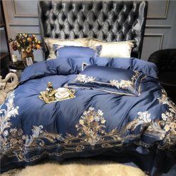 Luxury 1000TC Egyptian Cotton Gold Royal Embroidery Palace Bedding Set Blue Champagne Duvet Cover Bed sheet/Linen Pillowcases Home Garden & Appliance cb5feb1b7314637725a2e7: 2