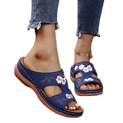 Women Casual Sandals Comfortable Soft Slippers Embroider  Flower Colorful Ethnic Flat Platform Open Toe Outdoor Beach Shoes Bags and Shoes cb5feb1b7314637725a2e7: A Blue|A Coffee|A Green|A Red|A-yellow|Auburn|B Blue|B Coffee|B dark red|B navy blue|b-black|b-red|Beige|Black|Blue|C Blue|C coffee|C Green|C pruple|C-pink|Red