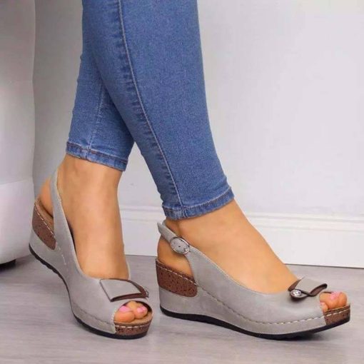 Woman Sandals Retro Wedges Summer Wedge Sandals Female Casual Sewing Women's Shoes Comfortable Ladies Sandalias Plus Size 2022 Bags and Shoes cb5feb1b7314637725a2e7: Auburn|Black|Gray