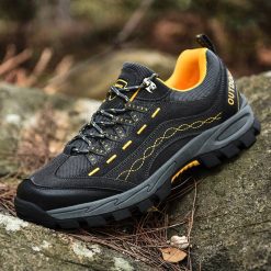 Men Hiking Shoes High Quality Sneakers Autumn Winter New Non-slip Trekking Mountain Climbing Athletic Men Outdoor Sport Shoes Bags and Shoes cb5feb1b7314637725a2e7: Black|Blue|Gray
