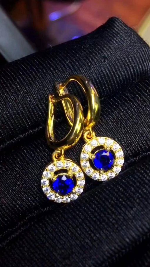Natural And Real Blue Sapphire Earrings 925 Sterling Silver Earrings for Women Wedding Engagement Earrings Jewelry and Watches 8d255f28538fbae46aeae7: 18k Rose gold color|18k white gold color|18k yellow color