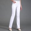 Women Summer White Casual Pants High Waist Straight Pants Women