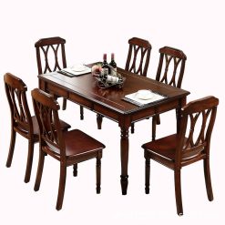 American dining table and chair combination solid wood rectangular oak assembly western dining table for small apartment Home Garden & Appliance cb5feb1b7314637725a2e7: 1.38m table|4 PCS Chair|6 pcs chair