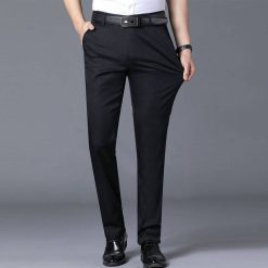 2022 New Men's Suit Pants Spring Autumn Fashion Business Casual Suit Pants Male Elastic Straight Formal Trousers Plus Size 28-38 Men cb5feb1b7314637725a2e7: Black|Gray|Khaki|Navy