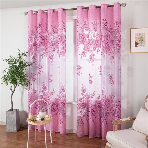 Topfinel Jacquard Tulle Translucidus Curtain Embroidered Voile Sheer Curtains for Living Room the Bedroom Panel Window Treatment Home Garden & Appliance cb5feb1b7314637725a2e7: Coffee curtain|Coffee Tulle|Purple Curtain|Purple Tulle