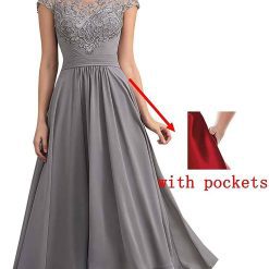 Women's V-Neck High Low Mother Of The Bride Dresses With Pocket Lace Chiffon Formal Evening Gown Wedding Party Dress Bridesmaid Dresses Women cb5feb1b7314637725a2e7: Black|Blush|Burnt orange|Champagne|Dark Grey|dusty blue|dusty rose|Emerald Green|Grey|Light blue|Lilac|Navy Blue|Plum|Red|Taupe|White|Wisteria
