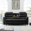 Convertible Recliner Motion Sofa with Console Slate, Reclining Sofa with Cup Holder