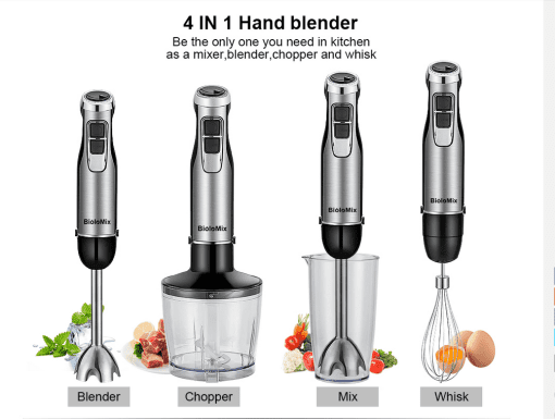 4 in 1 High Power 1200W Immersion Hand Stick Blender Mixer Includes Chopper Baby Food Maker Blender Chopper Countertop Mixers Fruit Blender Home Garden & Appliance Ice Smoothie Small Kitchen Appliances 875b0e30e76428bc0706b7: 4 in 1