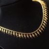 18k Yellow Gold Bead Chain Women Necklace Dimensional Tassel Multi Handmade Braid Choker