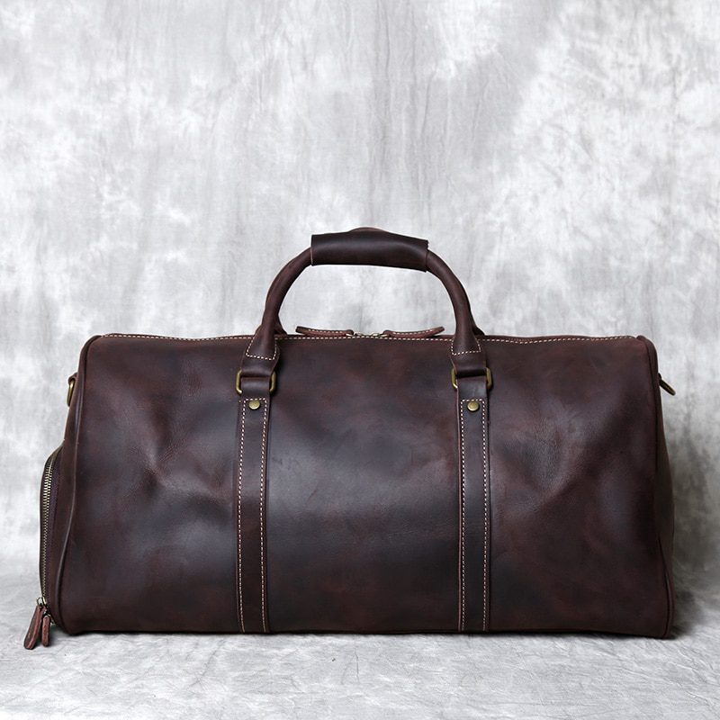 Men's Leather Travel Bag Top Layer Cowhide Large-Capacity Travel Bag