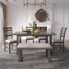 6 Piece Kitchen Dining Table and Chair Set